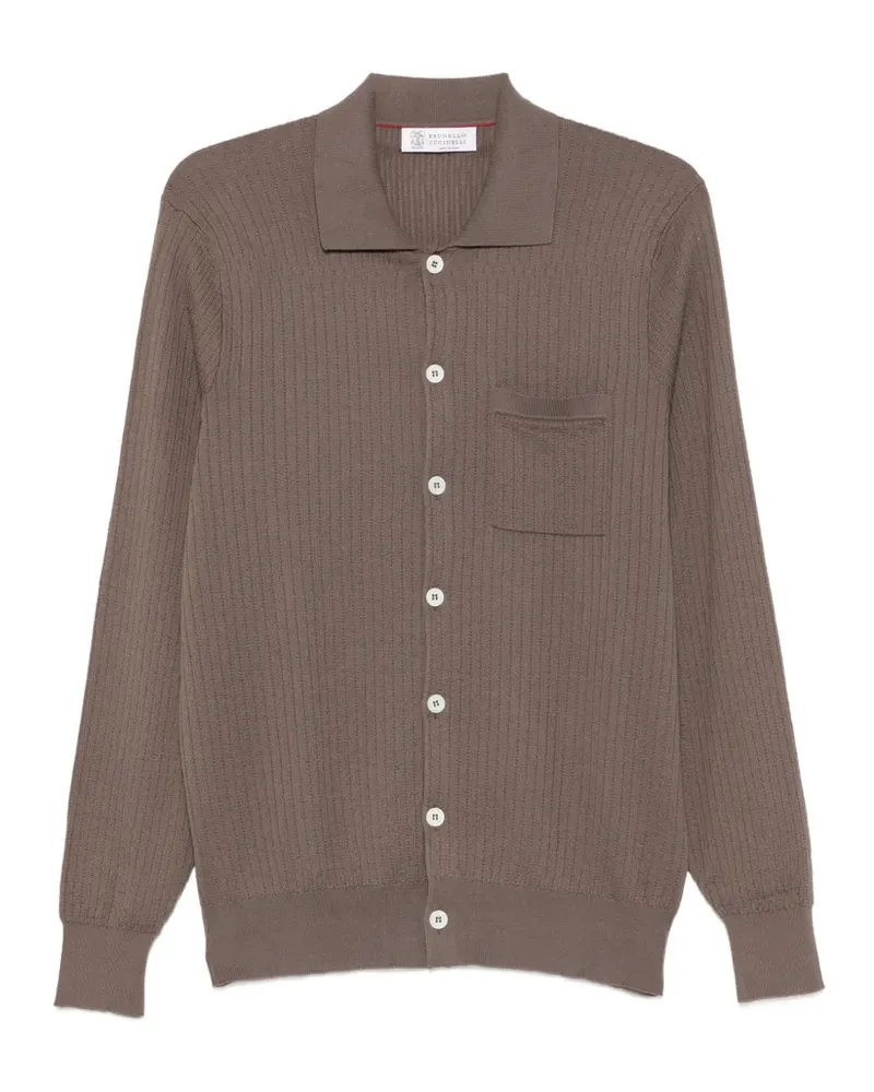 Brunello Cucinelli ribbed-knit button-up cardigan - Braun Braun