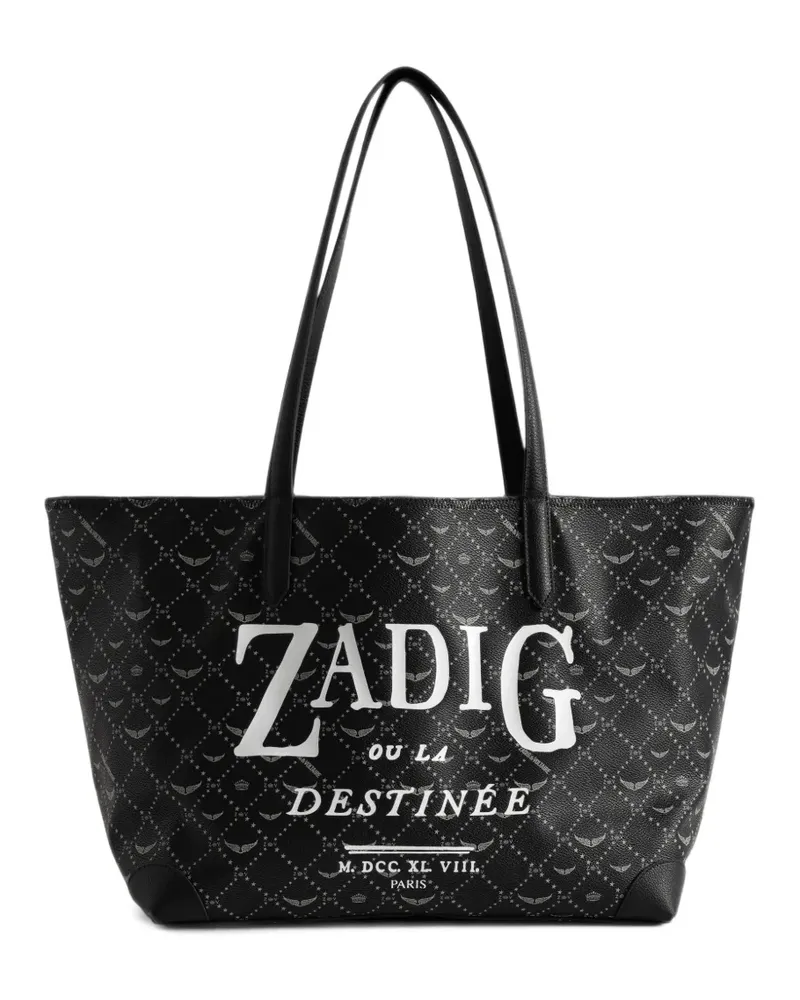 Zadig & Voltaire Z Shopper XL Tasche mit Monogramm - Schwarz Schwarz
