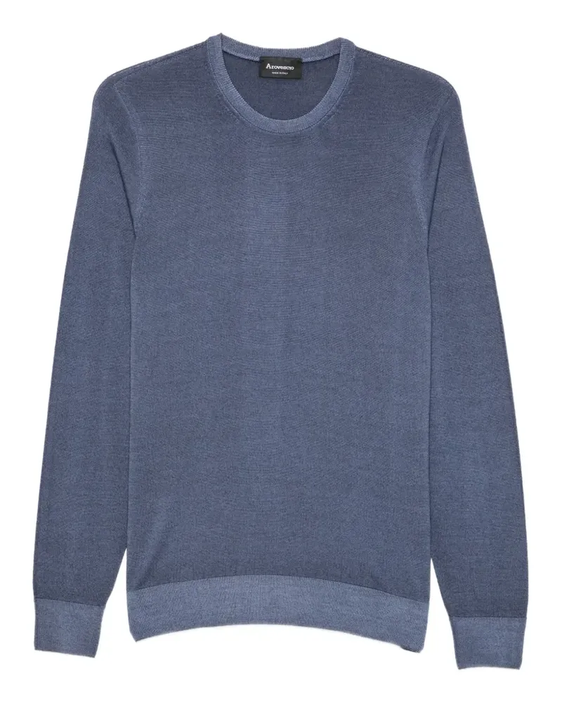 Arovescio Fein gestrickter Pullover - Blau Blau