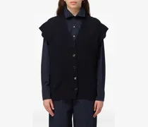 Strickweste mit Knopfleiste - Schwarz