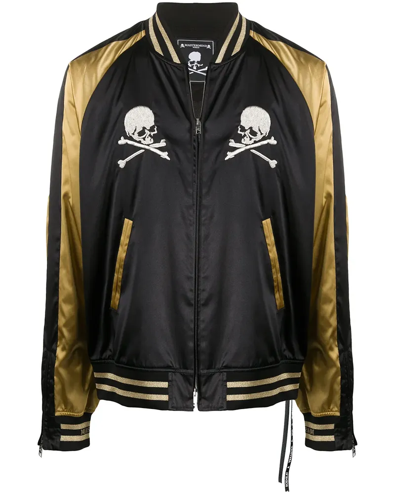 Mastermind World Bomberjacke mit Totenkopf-Print - Schwarz Schwarz