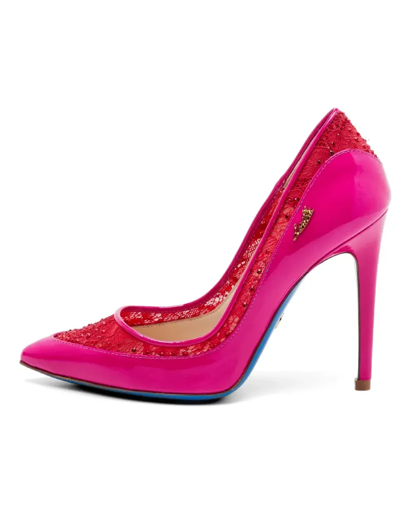 Loriblu lace-overlay heeled pumps - Rosa Rosa