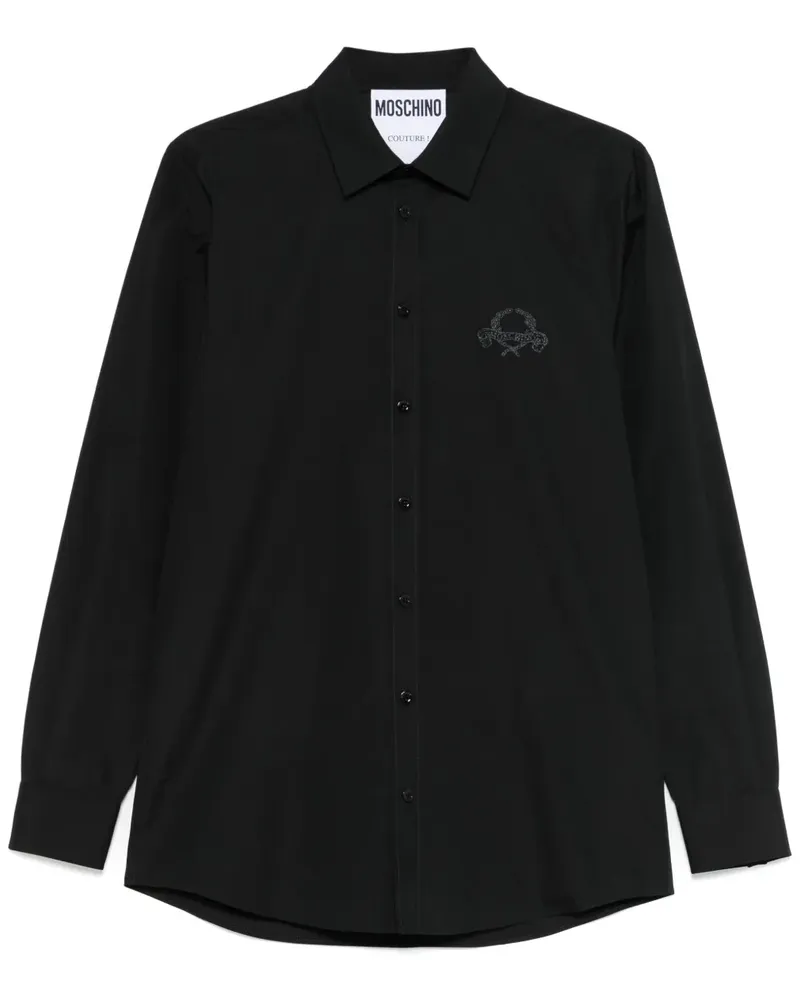 Moschino Hemd aus Popeline - Schwarz Schwarz