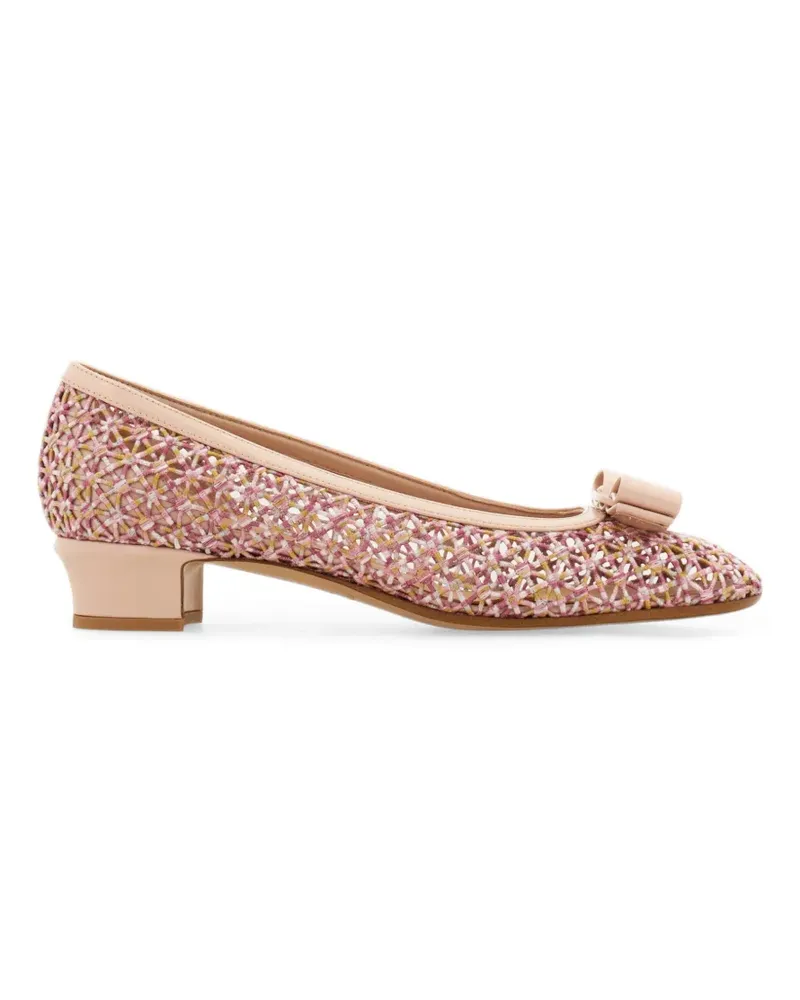 Ferragamo Macramé Vara bow pumps - Rosa Rosa