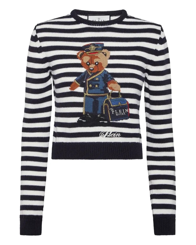 Philipp Plein Pullover aus Teddy-Jacquard - Blau Blau