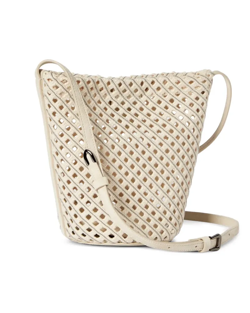 Brunello Cucinelli Duo-Beutel aus kostbarem Baumwollnetz - Nude Nude