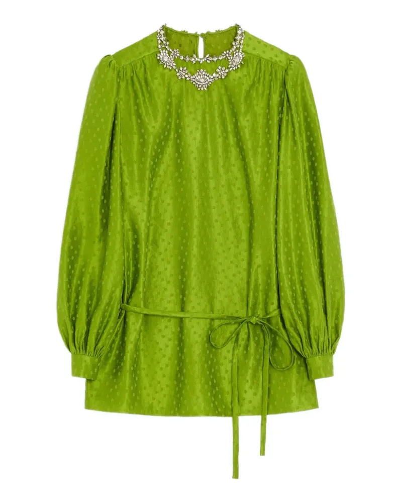 Valentino Garavani Besticktes Plus-De-Pois Jacquard-Top - Grün Grün