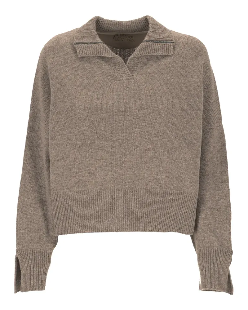 Purotatto spread-collar cashmere sweater - Braun Braun
