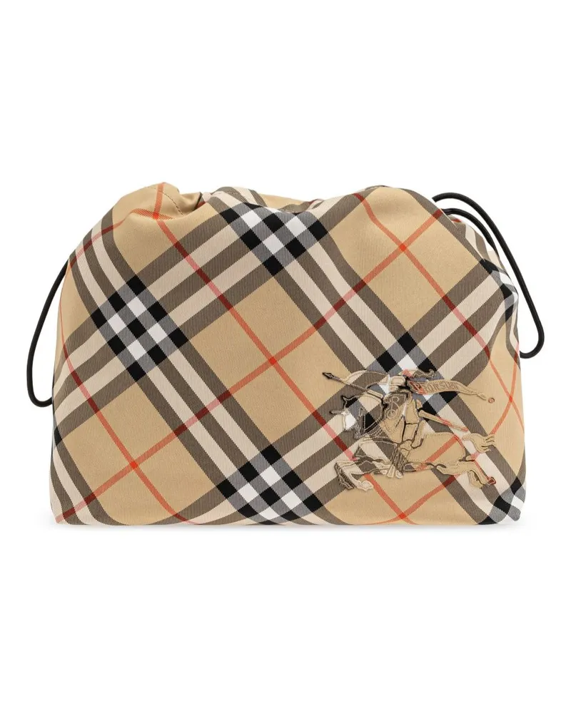 Burberry Clutch mit Check-Muster - Nude Nude