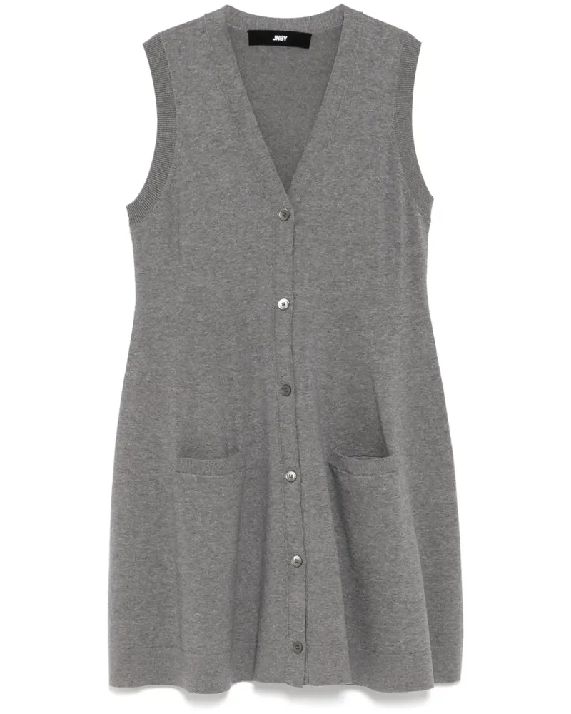 JNBY Ärmelloses Strickkleid mit V-Kragen - Grau Grau