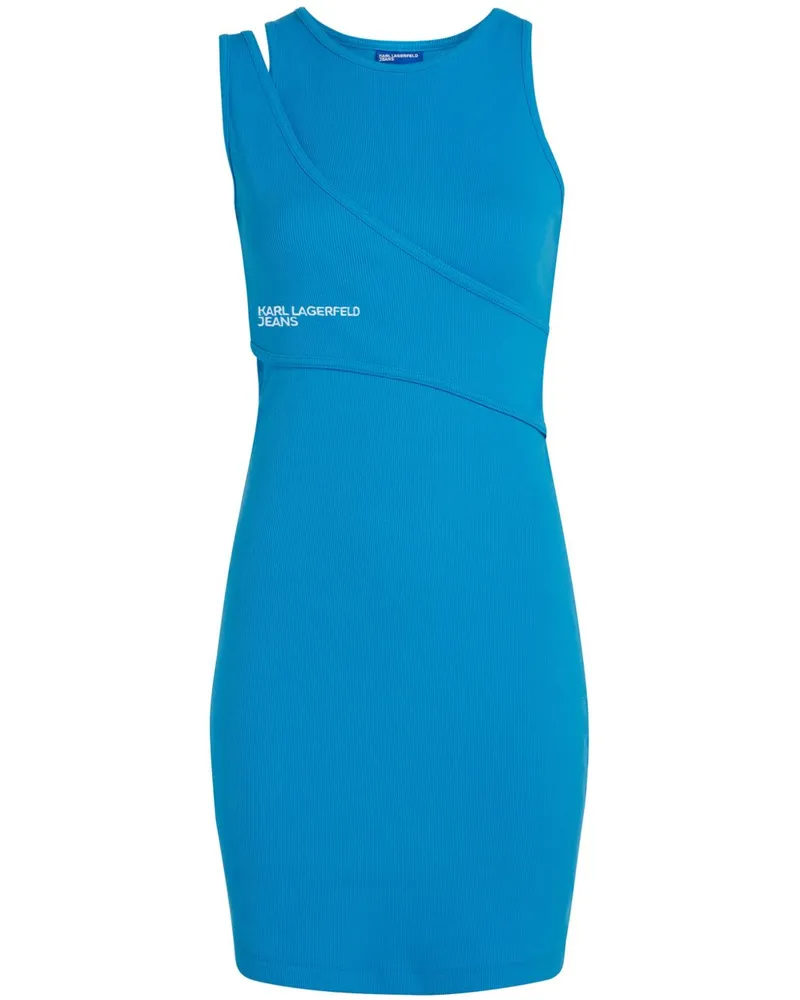 Karl Lagerfeld Geripptes Minikleid - Blau Blau