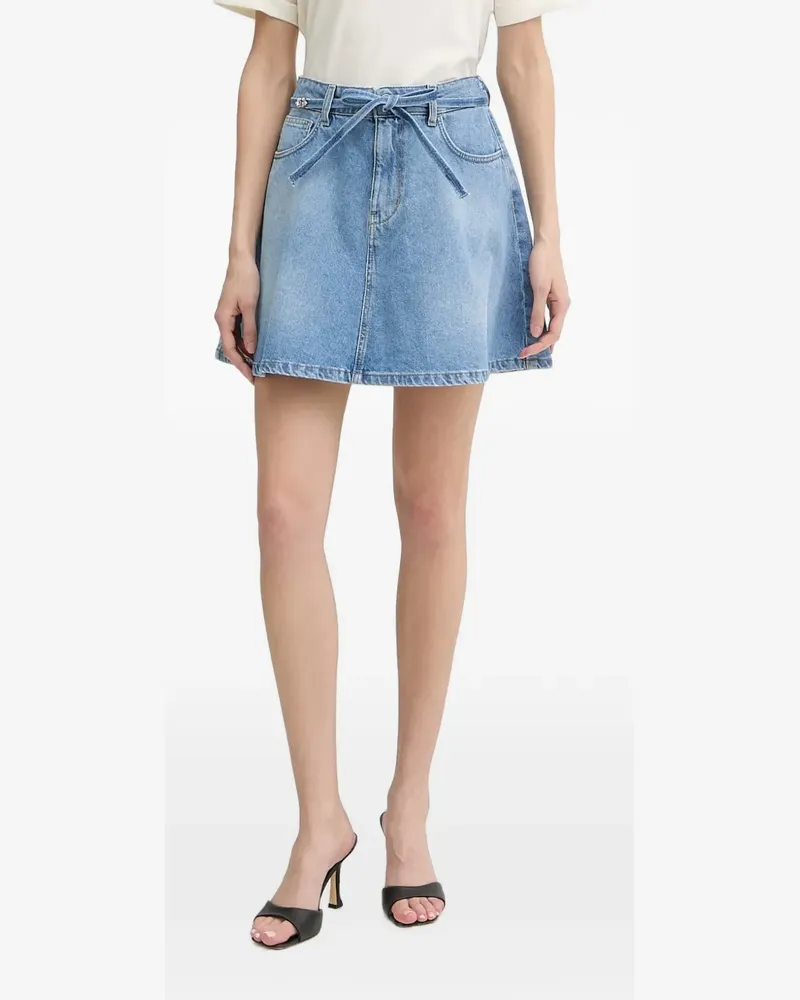 Liu Jo scarf-belt denim mini skirt - Blau Blau