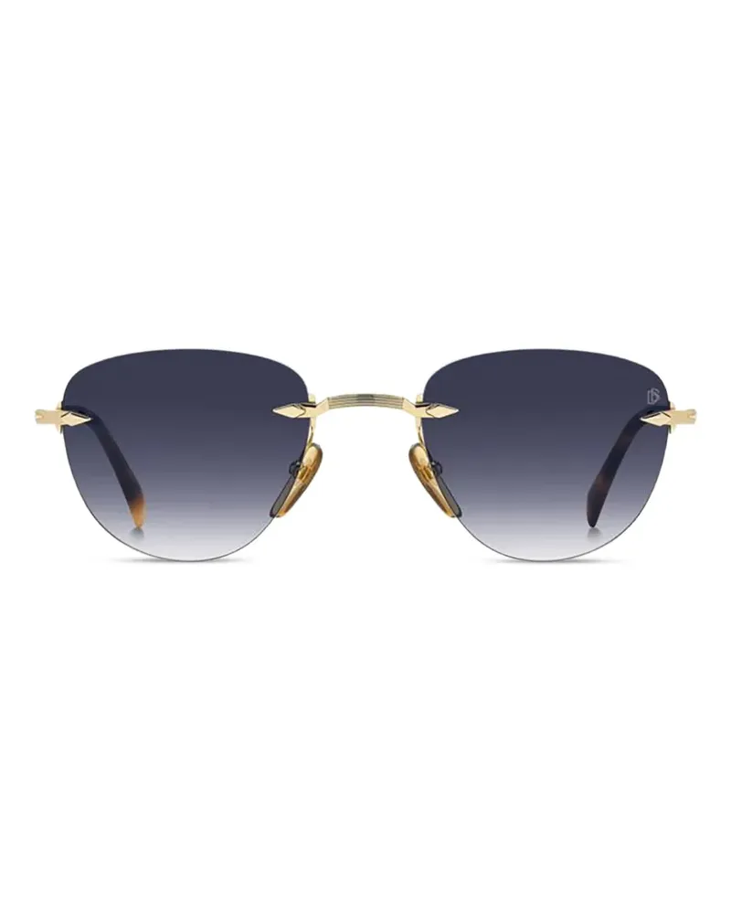EYEWEAR by DAVID BECKHAM rimless pilot-frame sunglasses - Gold Gold