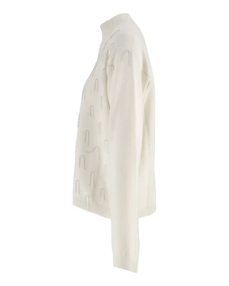 Fabiana Filippi fringed high-neck sweater - Nude Nude