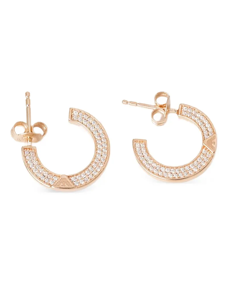 Emporio Armani Creolen mit Kristallverzierung - Rosa Rosa