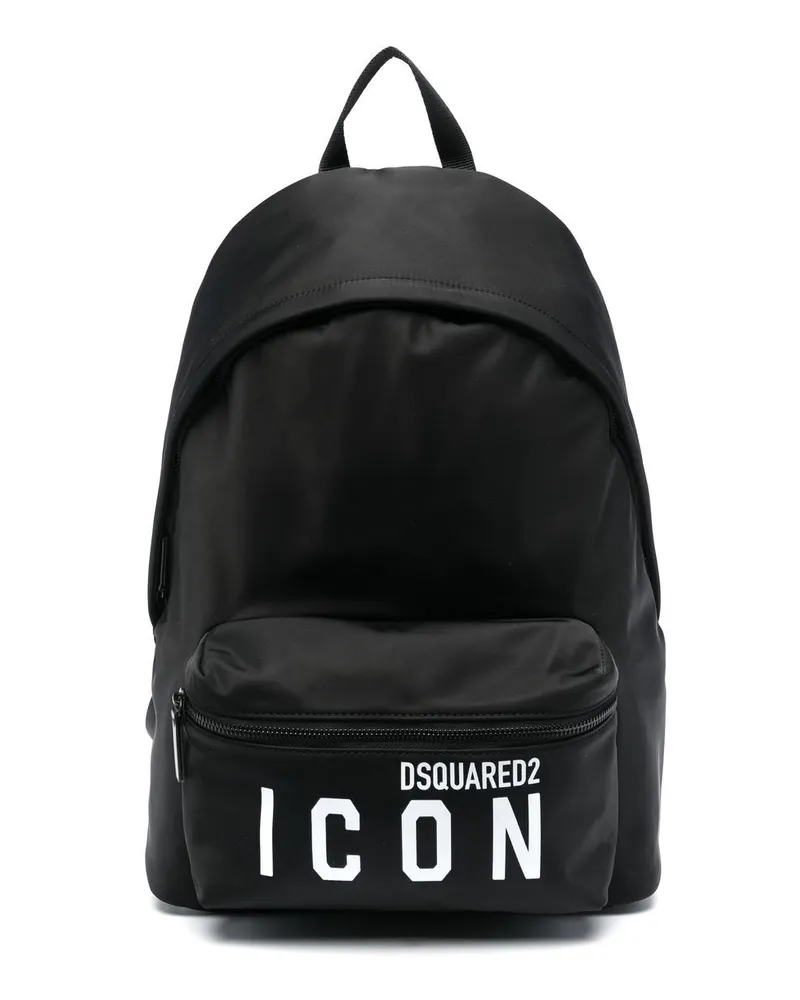 Dsquared2 Icon Rucksack mit Logo-Print - Schwarz Schwarz