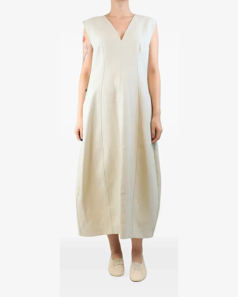 Studio Nicholson Enna cotton-twill midi dress - Nude Nude