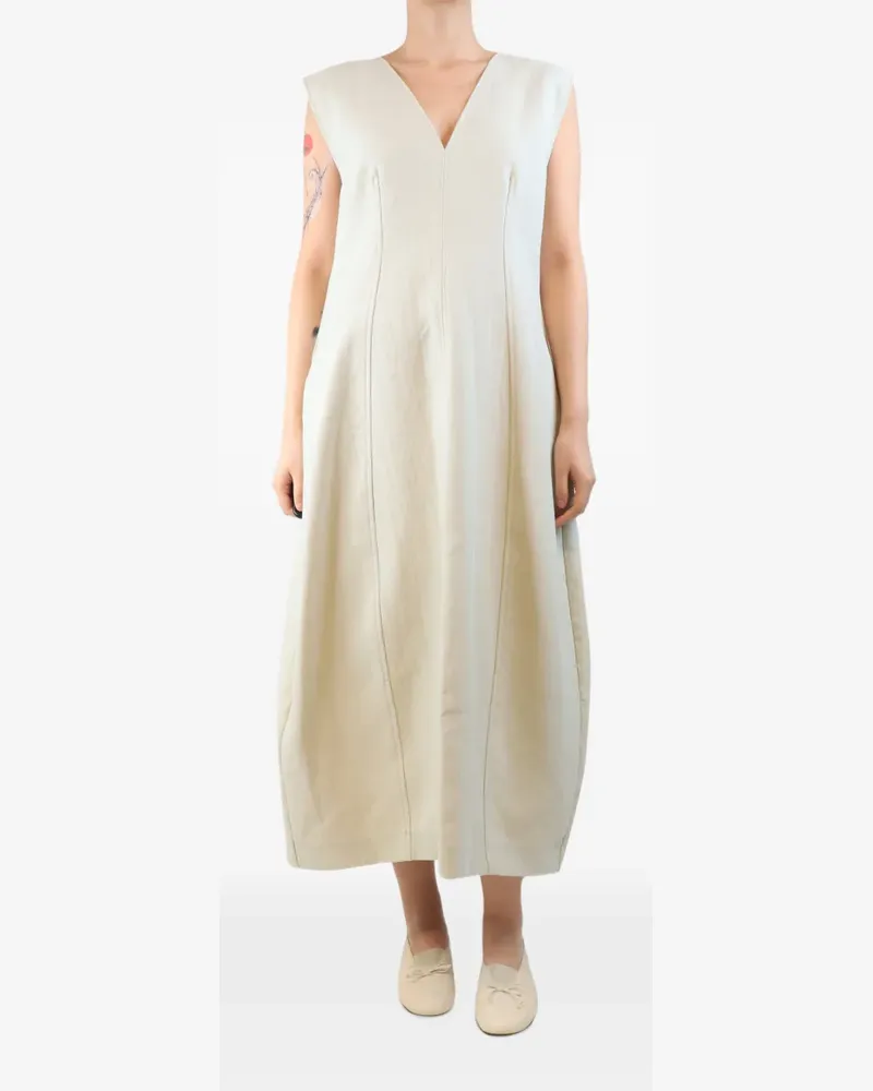 Studio Nicholson Enna Twill-Midikleid aus Baumwolle - Nude Nude