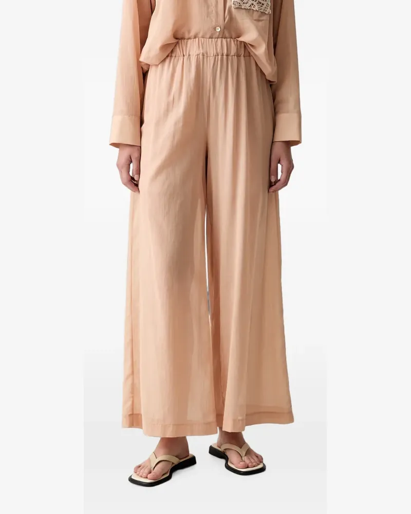 VICOLO crochet-detail elasticated-waist trousers - Rosa Rosa