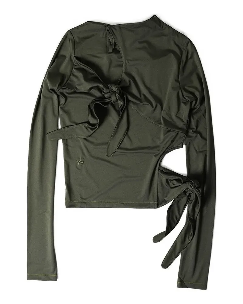 OPEN YY knot-detail top - Grün Grün