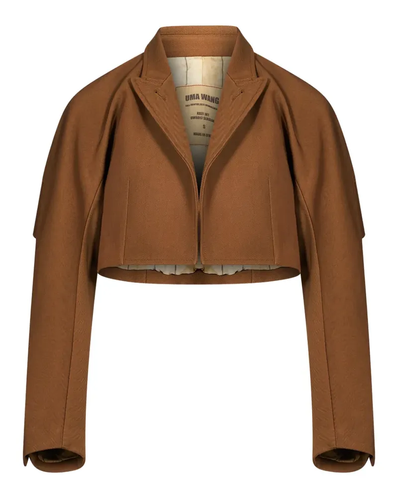 Uma Wang cropped sculptural-sleeve jacket - Braun Braun