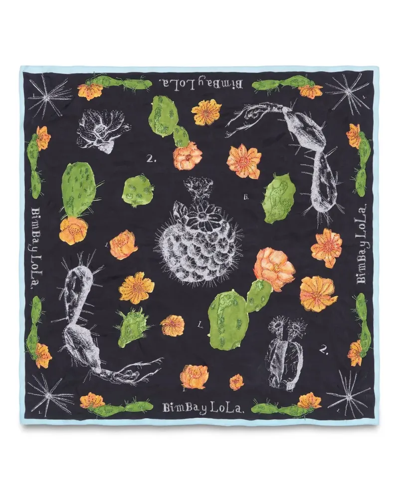 BIMBA Y LOLA Schal mit Kaktus-Print - Schwarz Schwarz