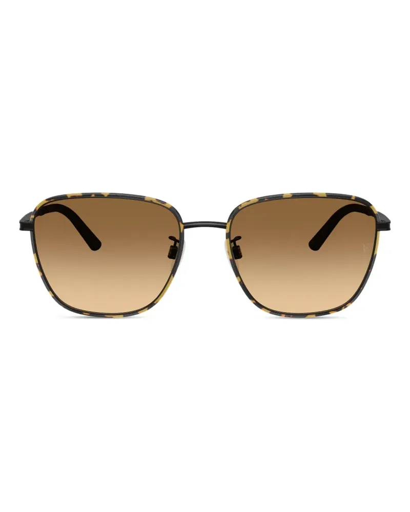 Oliver Peoples Sonnenbrille mit eckigem Gestell - Schwarz Schwarz