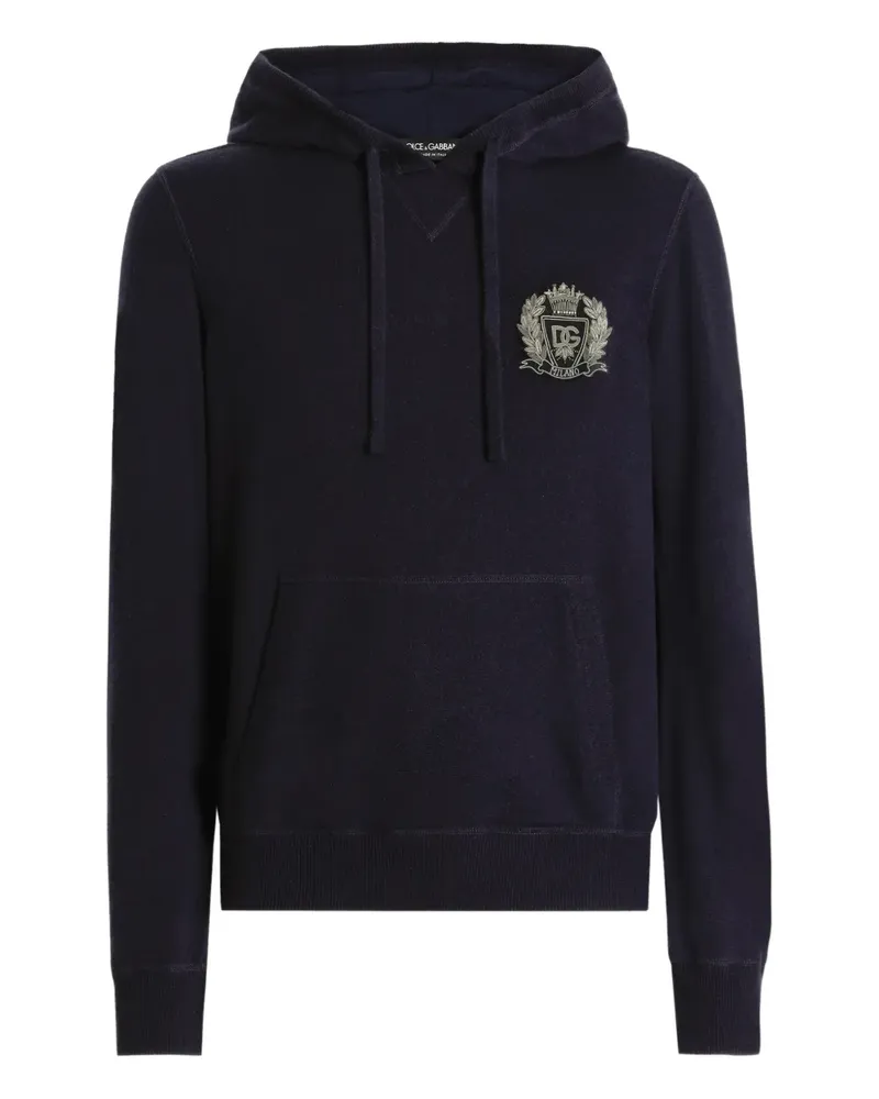 Dolce & Gabbana Verzierter Mantel mit Kapuze - Blau Blau