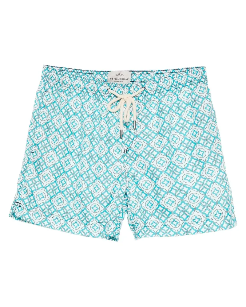 PENINSULA Anelli Badeshorts mit geometrischem Muster - Weiß Weiß