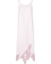 Acne Studios Popeline-Midikleid mit Blumenspitze Rosa