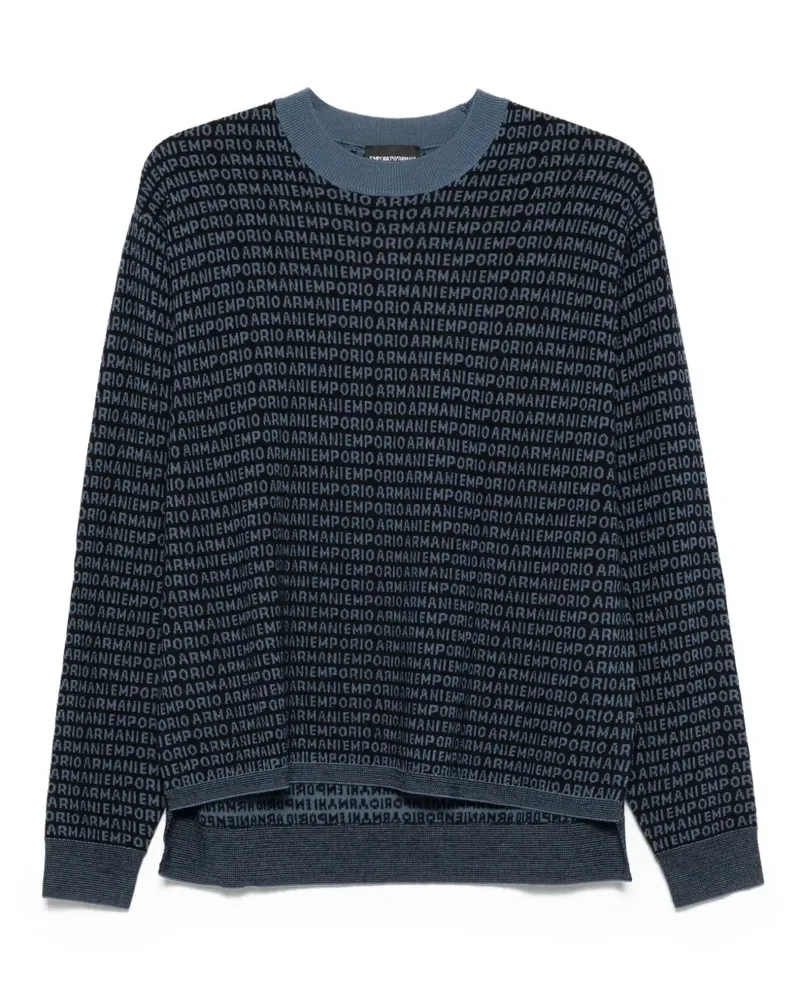 Emporio Armani Pullover mit Logo-Print - Blau Blau