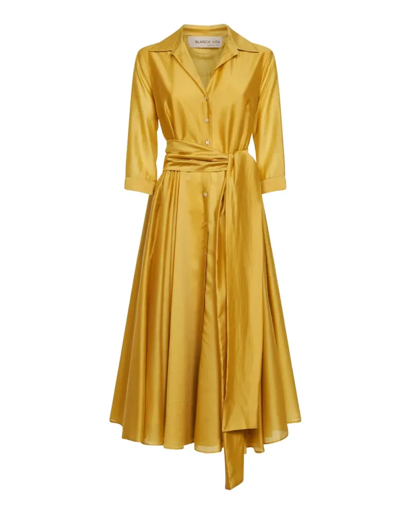 Blanca Alaky belted midi dress - Gelb Gelb