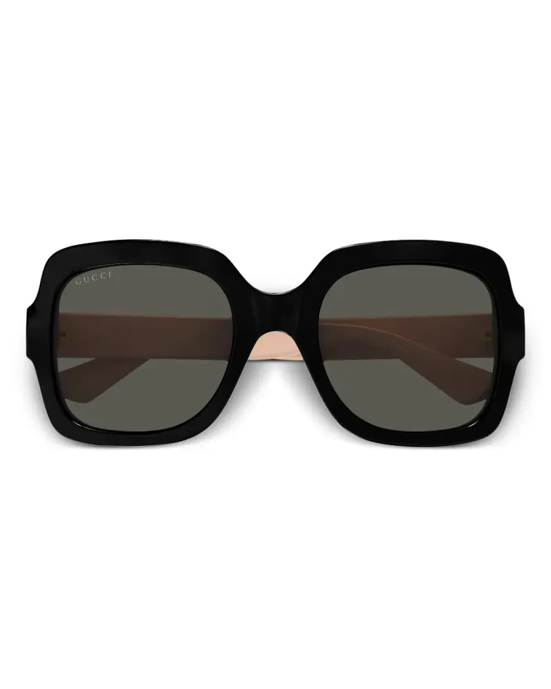 Gucci Sonnenbrille mit Oversized-Gestell - Schwarz Schwarz