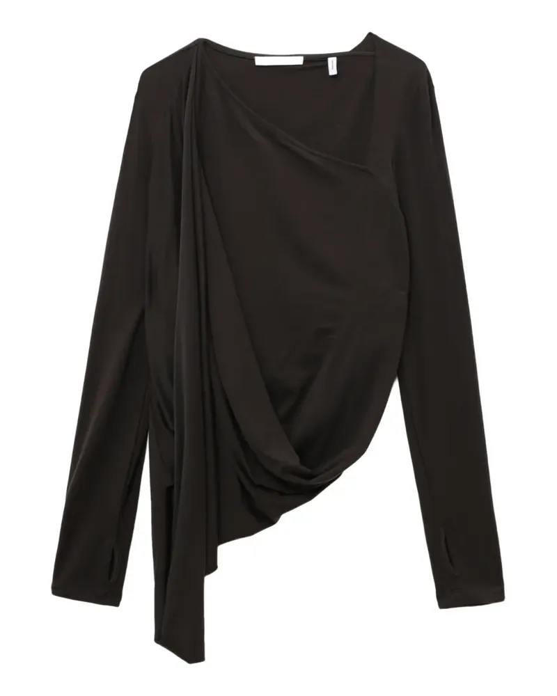 Helmut Lang asymmetric draped top - Braun Braun