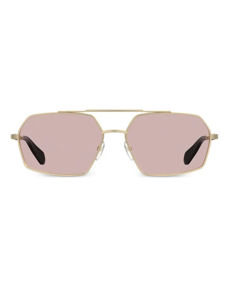 Moschino Sonnenbrille mit geometrischem Gestell - Gold Gold