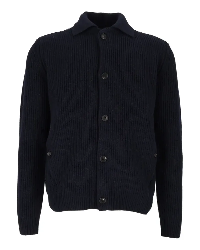 Zanone ribbed-knit cardigan - Blau Blau