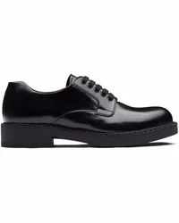 Prada Derby-Schuhe aus gebürstetem Leder Schwarz