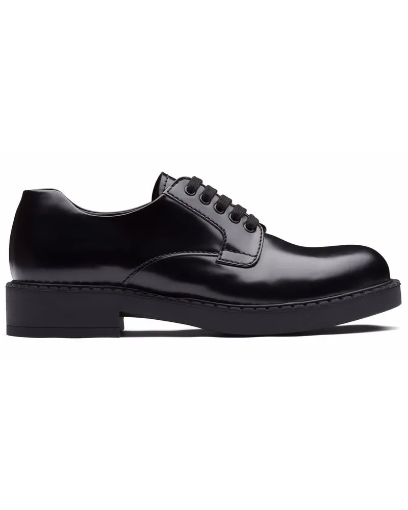 Prada Derby-Schuhe aus gebürstetem Leder - Schwarz Schwarz