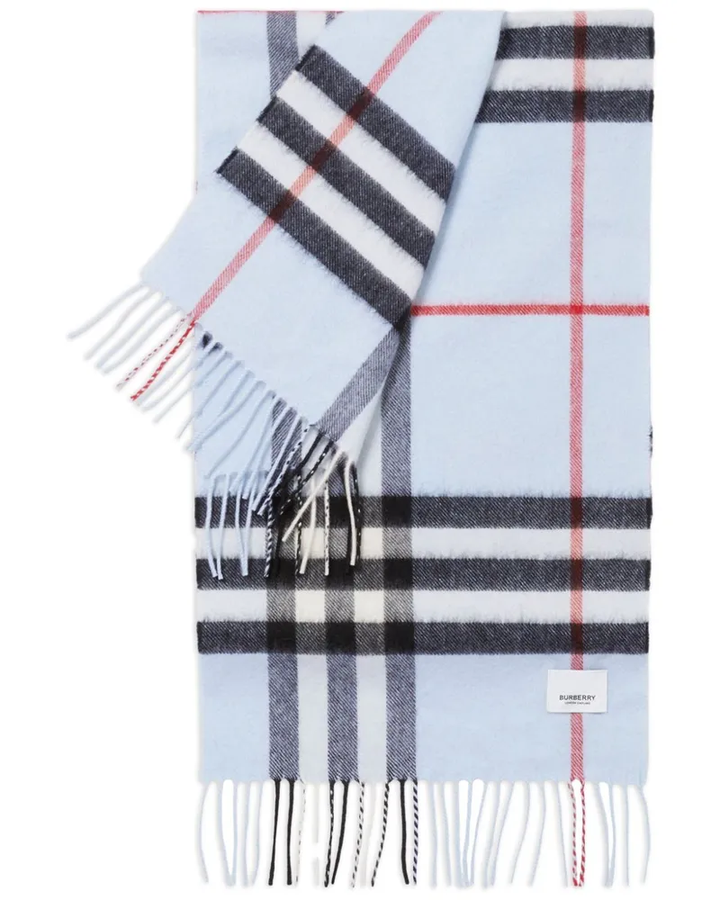 Burberry Karierter Schal aus Kaschmir - Blau Blau
