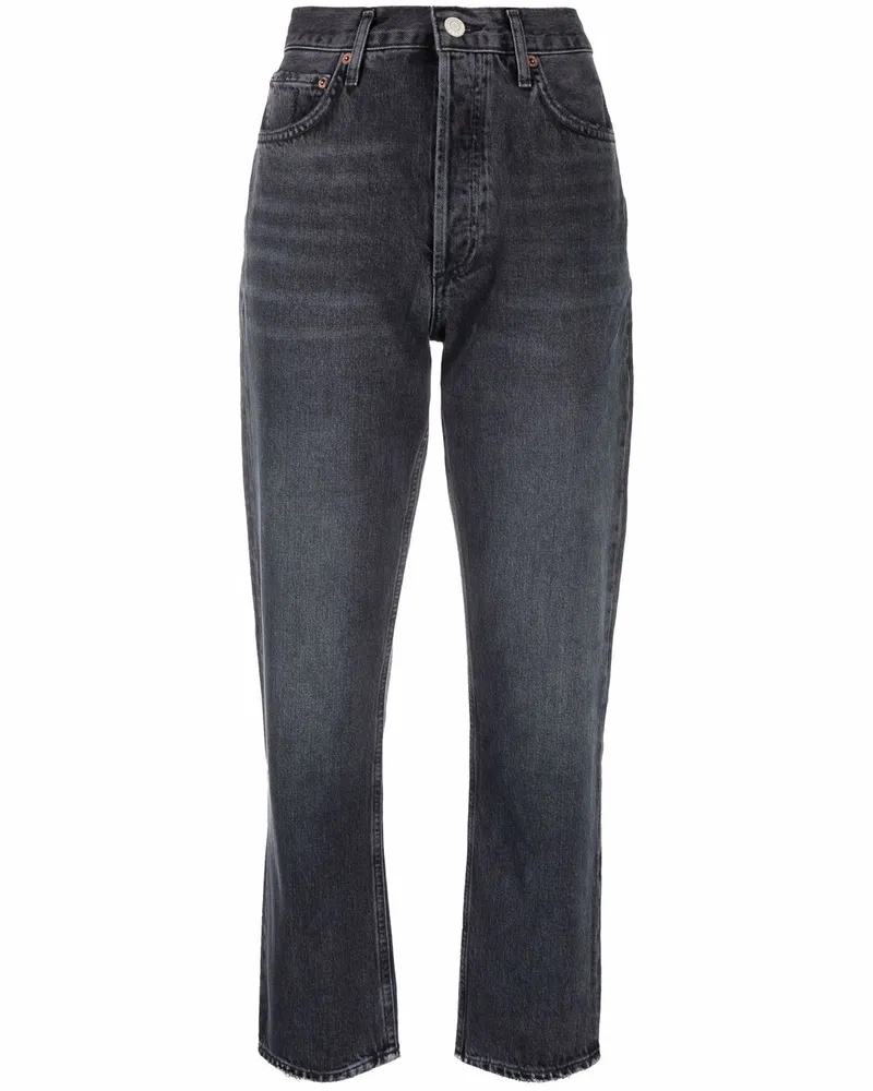 AGOLDE Tapered-Cropped-Jeans - Schwarz Schwarz