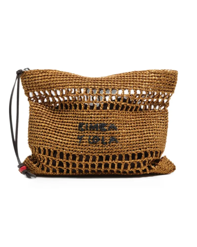 BIMBA Y LOLA Mittelgroße Handtasche mit Raffiabast-Effekt - Gold Gold