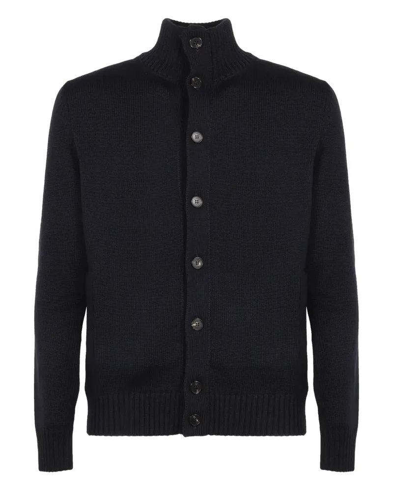 Slowear Geknöpfter Cardigan mit Stehkragen - Blau Blau