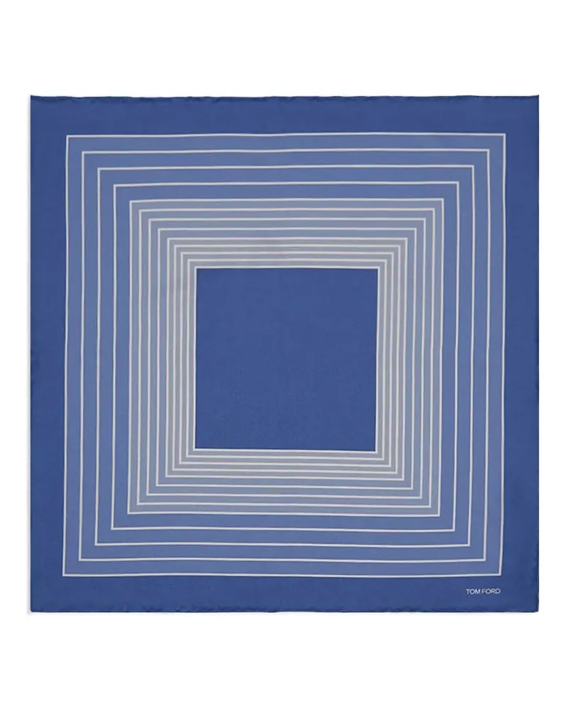 Tom Ford Geometrisch gemustertes Einstecktuch - Blau Blau