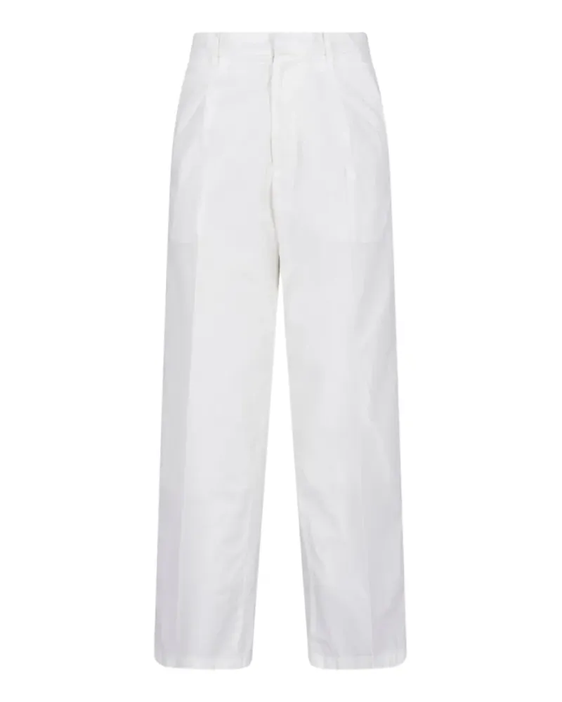 AURALEE Straight-Leg-Hose mit Falten - Weiß Weiß