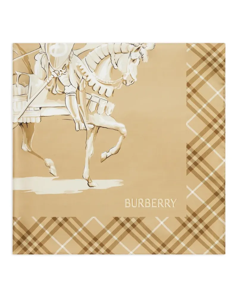 Burberry Archive Knight silk scarf - Nude Nude