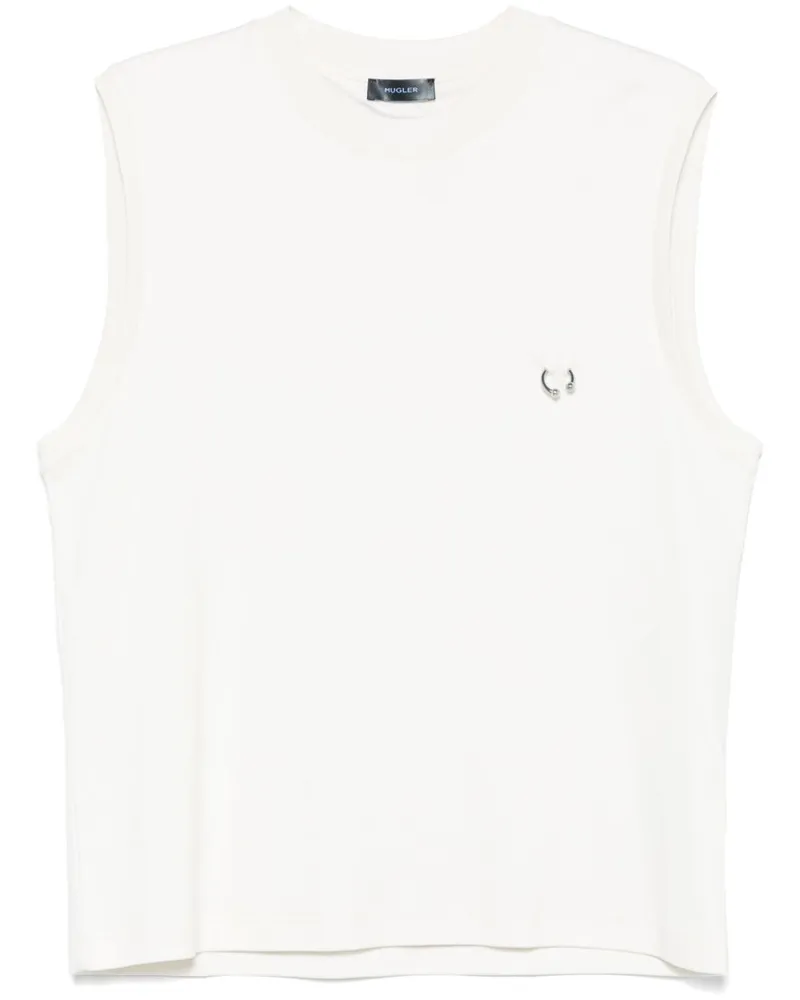Thierry Mugler Trägershirt mit Piercing - Weiß Weiß