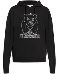 Iceberg Hoodie mit Logo-Stickerei Schwarz