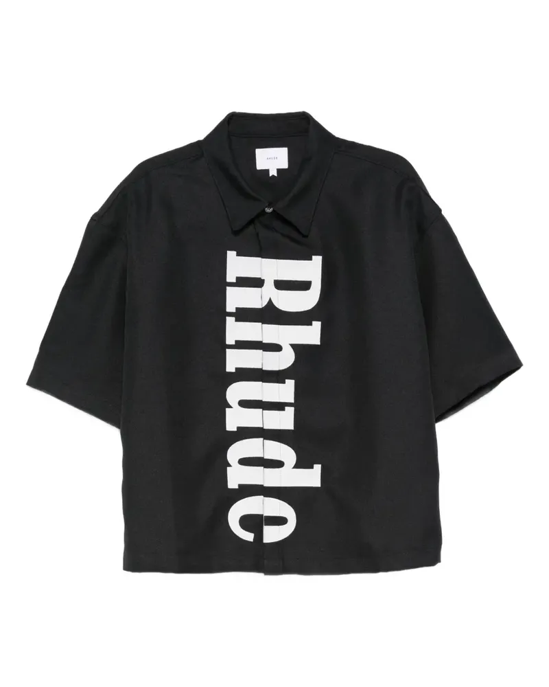 RHUDE Hemd mit Logo-Print - Schwarz Schwarz