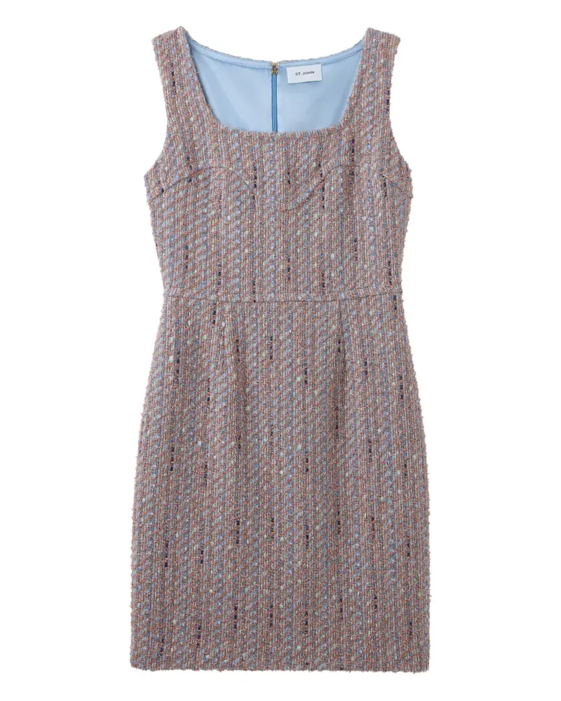 ST. JOHN Diagonal Tweed-Kleid aus Lurex - Periwinkle Rose Lurex Multi Periwinkle