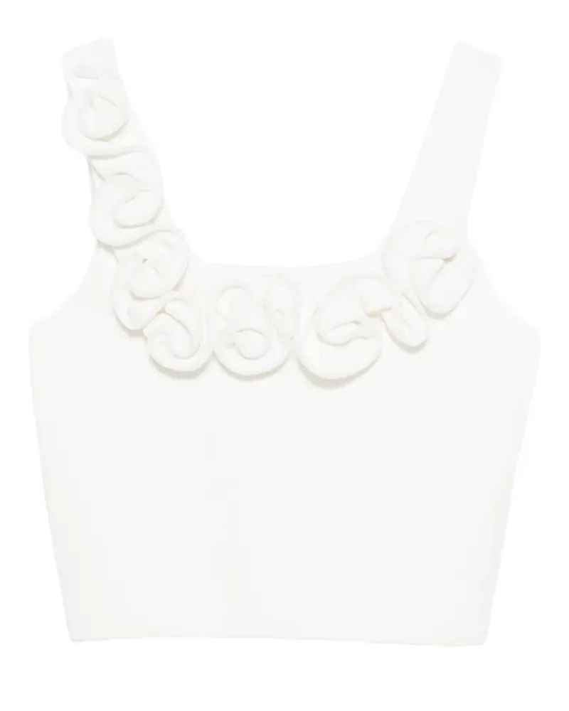 Sandro Oberteil mit Applikationen - Weiß Weiß